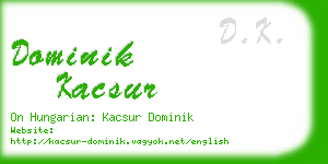 dominik kacsur business card